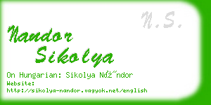 nandor sikolya business card